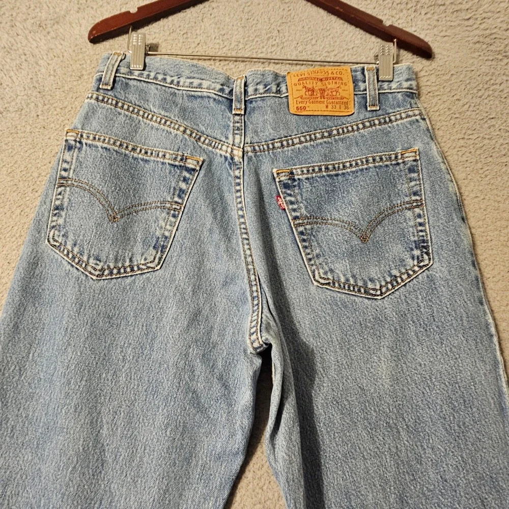 Vintage Levis 550 4891 Mens 33x36 Relaxed Fit Blue Denim Jeans Canada Made